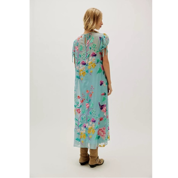 Free People Secret Garden Maxi Dress Size Small NWT Velvet Devore Fairy Sheer - Picture 16 of 16